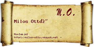 Milos Ottó névjegykártya